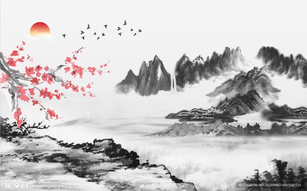 水墨山水画 