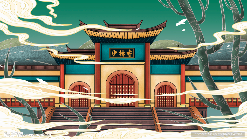 国潮中式建筑 