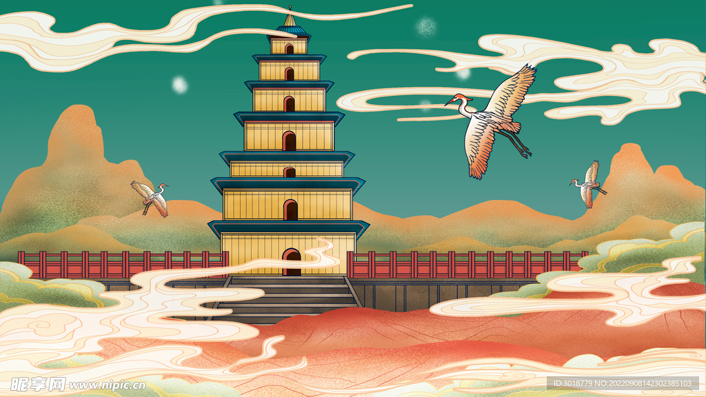 国潮中式建筑