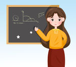 卡通女老师 
