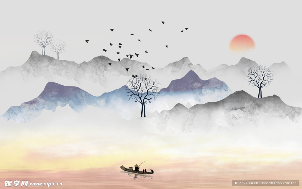 水墨山水画 
