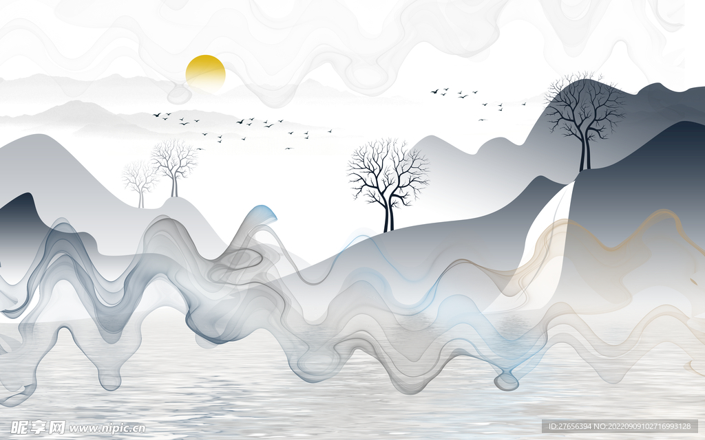 水墨山水画 