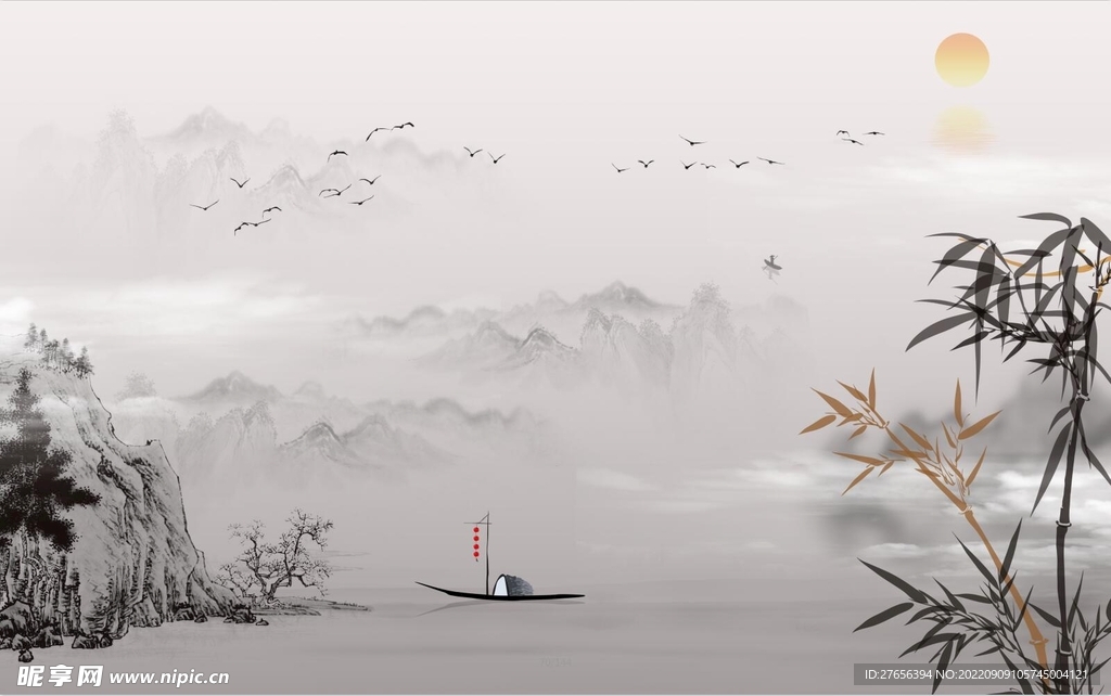 水墨山水画 