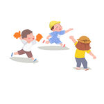 小孩学生跑步玩耍