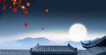 古建筑月圆之夜