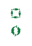 正负形鱼剪影LOGO