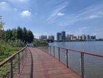 湿地公园湖边旅游步道