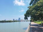 湿地公园湖边观光步道