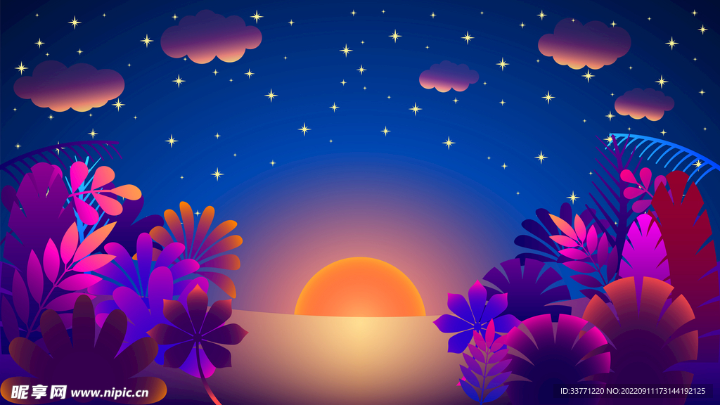 夜景月亮风景