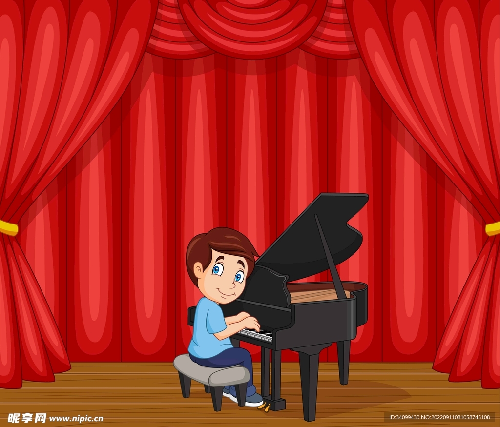 卡通钢琴演奏