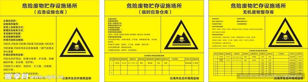 危险废物贮存设施警示牌