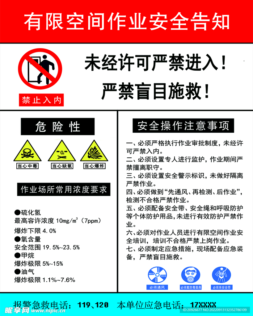 有限空间作业安全告知