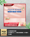 简约通用红色优惠券电商主图