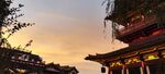黄昏下的古风建筑