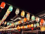 夜晚的古风灯笼街道.