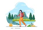 ai矢量登山背景