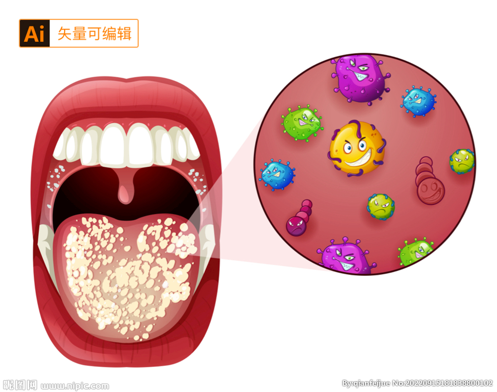 口腔细菌插画