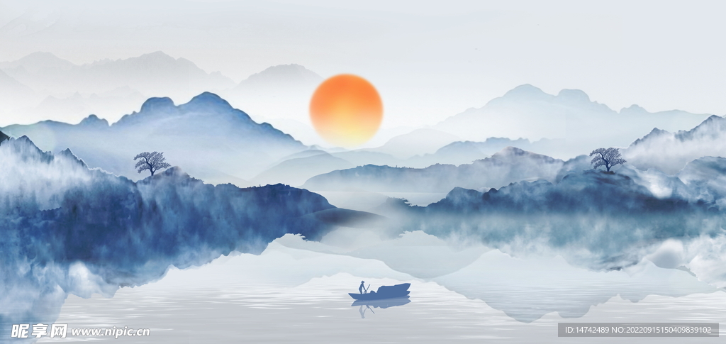 水墨画山水背景