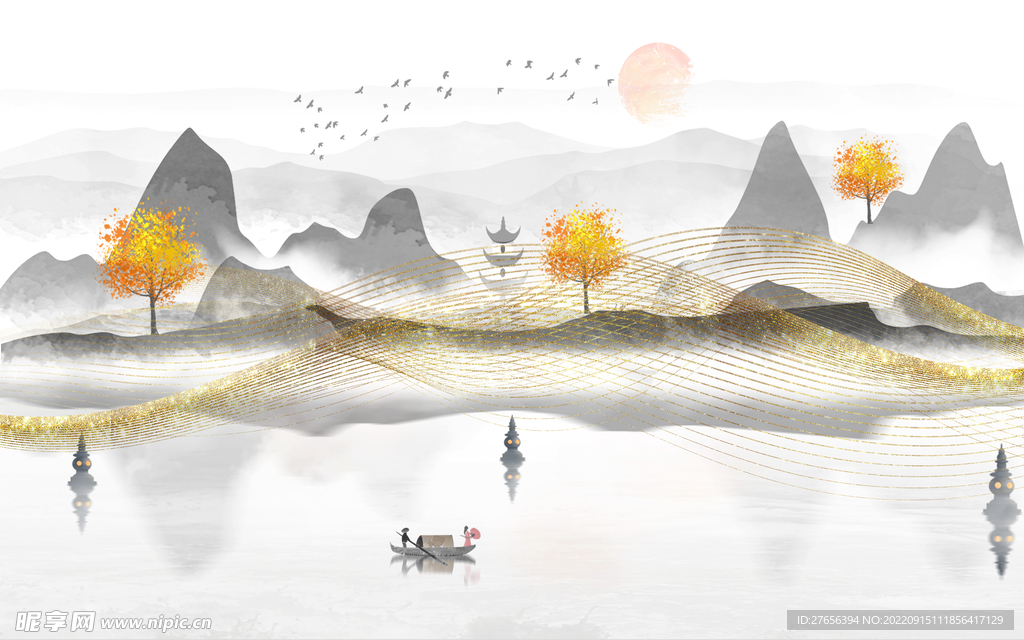 水墨山水画 