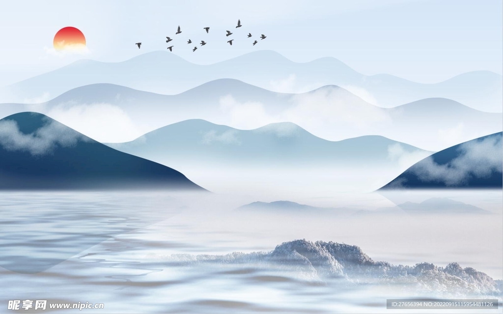 水墨山水画 