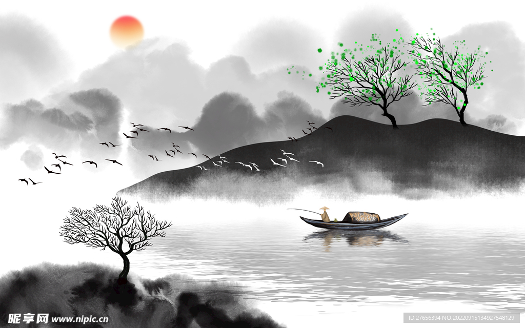 水墨山水画