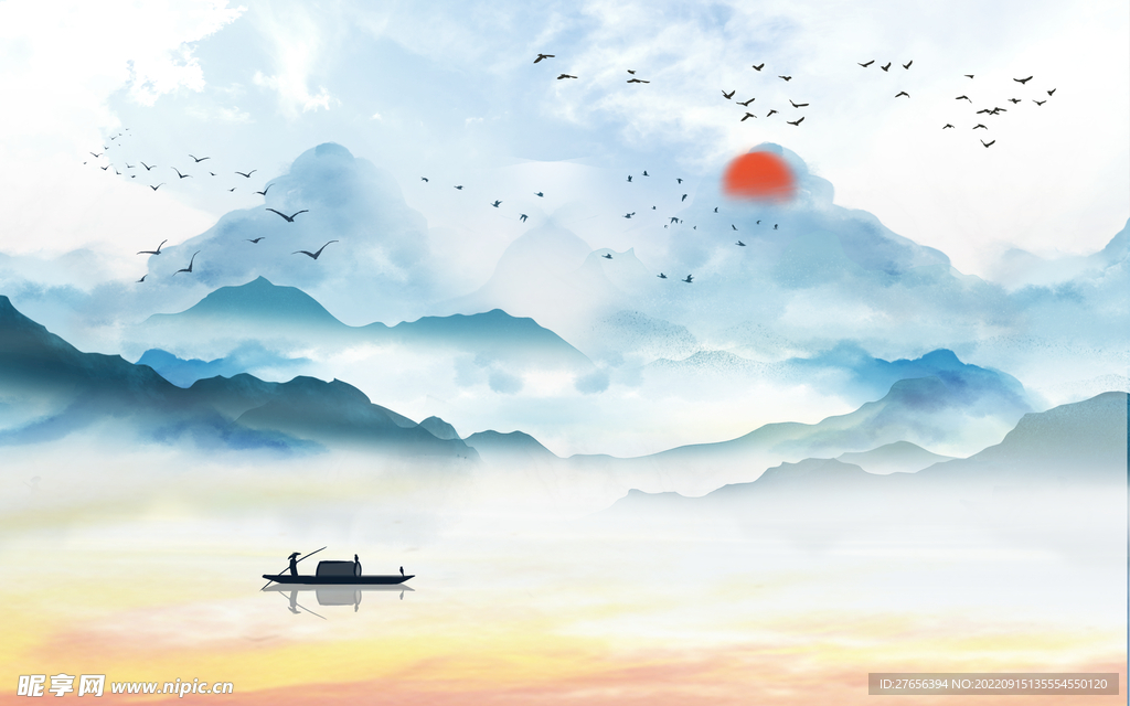 水墨山水画 