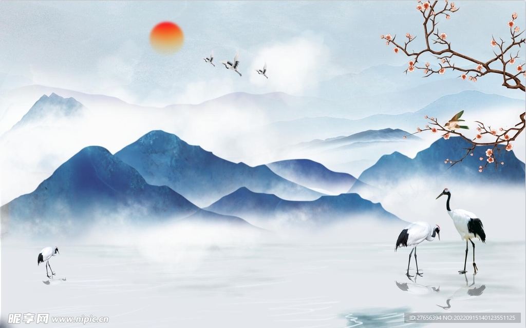 水墨山水画 