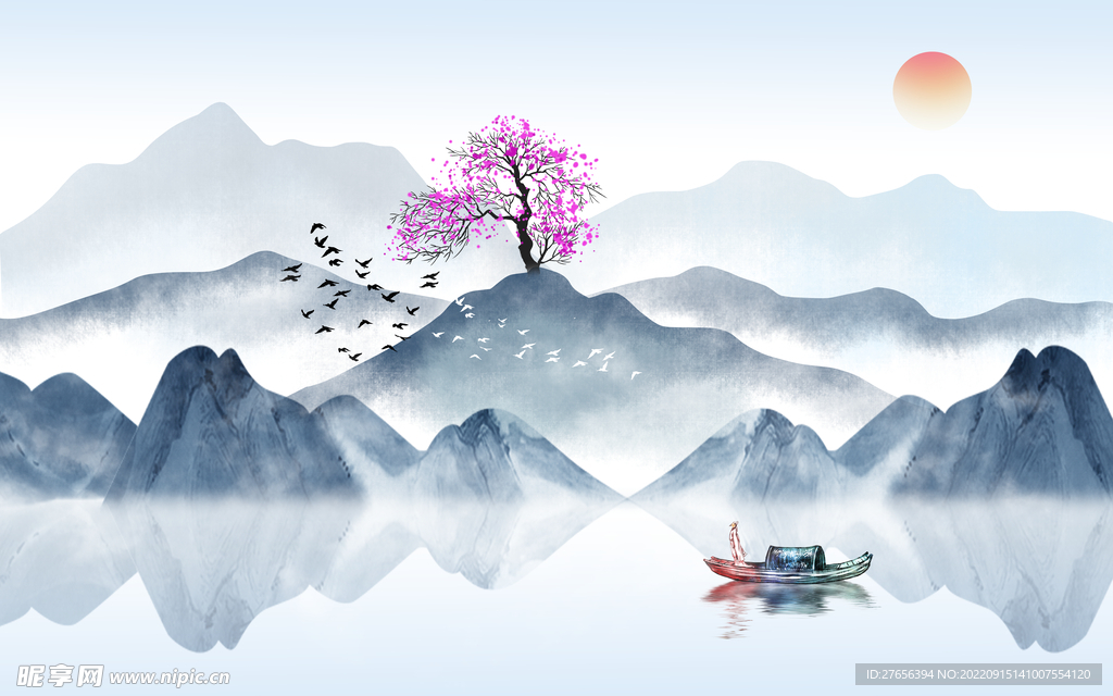 水墨山水画 