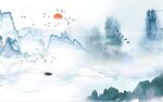 水墨山水画 