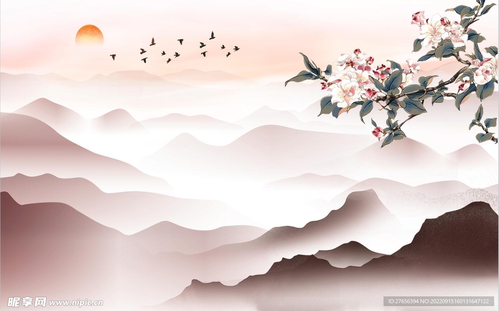 水墨山水画 