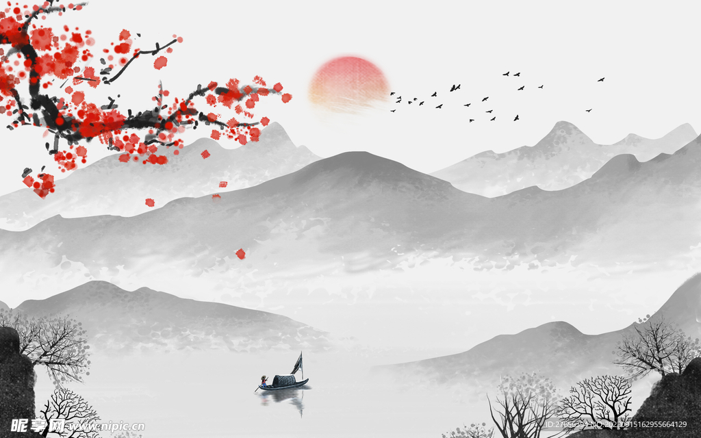 水墨山水画 