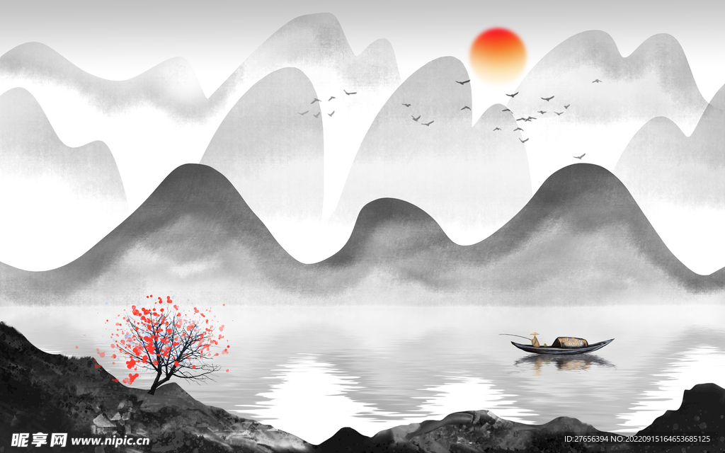 水墨山水画 