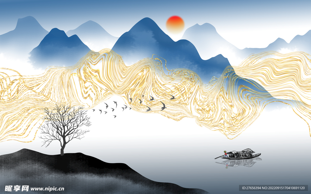 水墨山水画 