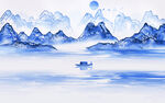 古风水墨山水画 