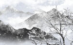  古风水墨山水画