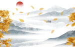 古风水墨山水画