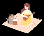 女孩和猫咪