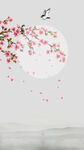  手绘桃花插画海报图片