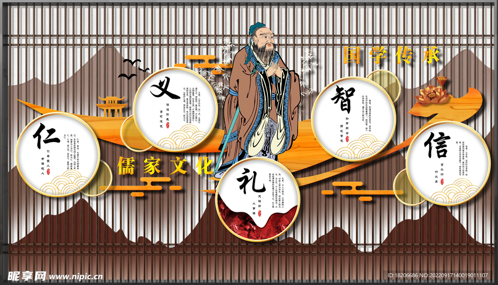 工装国学儒家文化形象墙