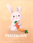 卡通可爱兔子的插画