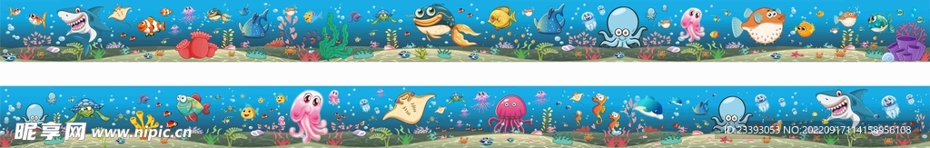 卡通海底动物