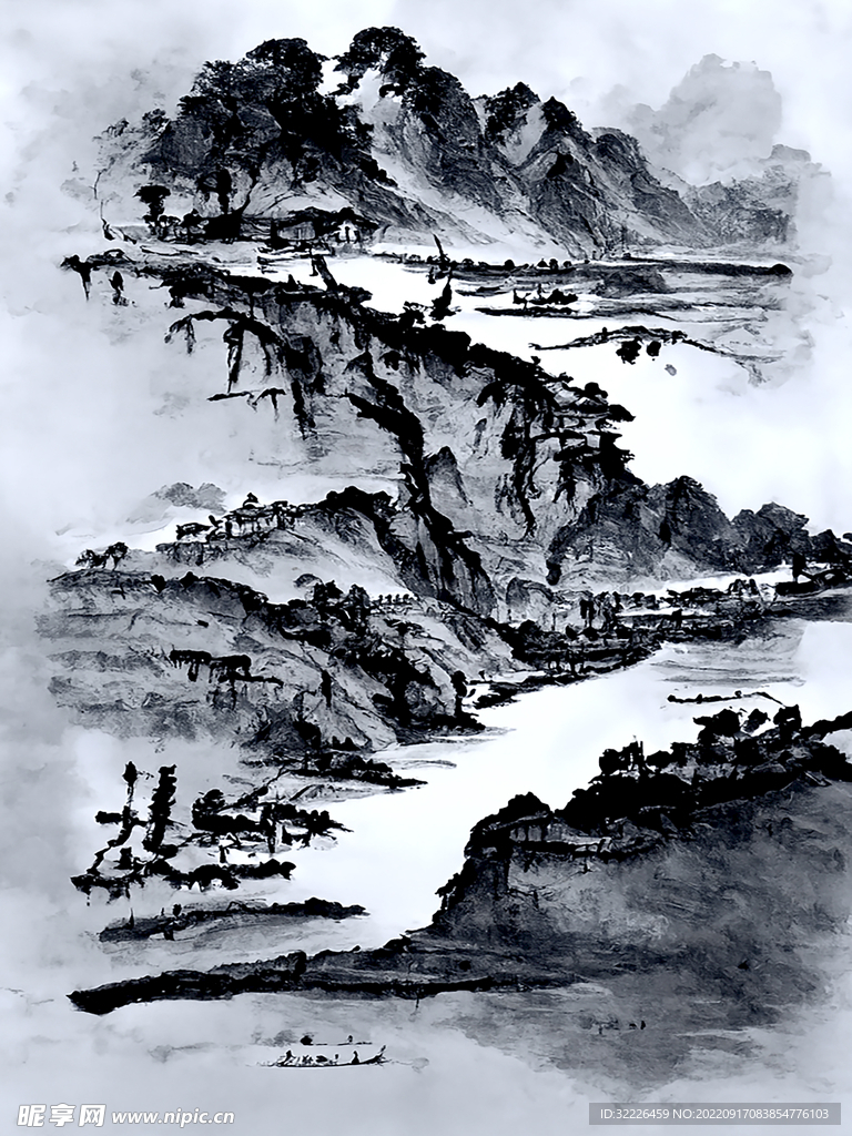 山水水墨画