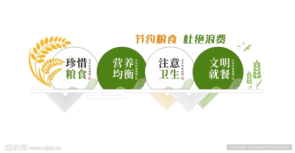 勤俭节约食堂文化墙