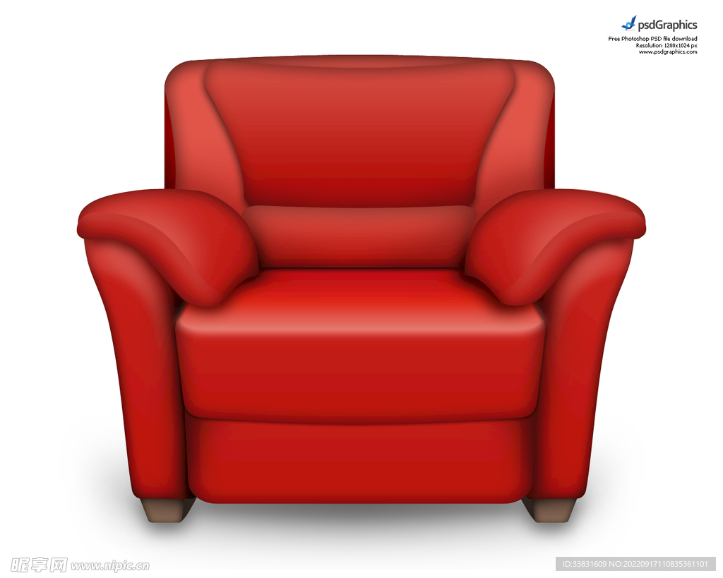红色单人沙发小图标