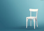 白色椅子蓝色背景