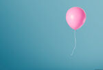 粉色气球蓝色背景素材