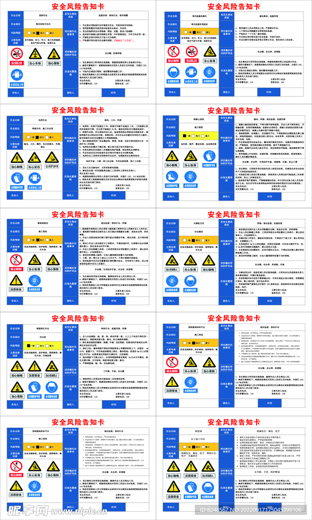 项目工地安全风险告知卡