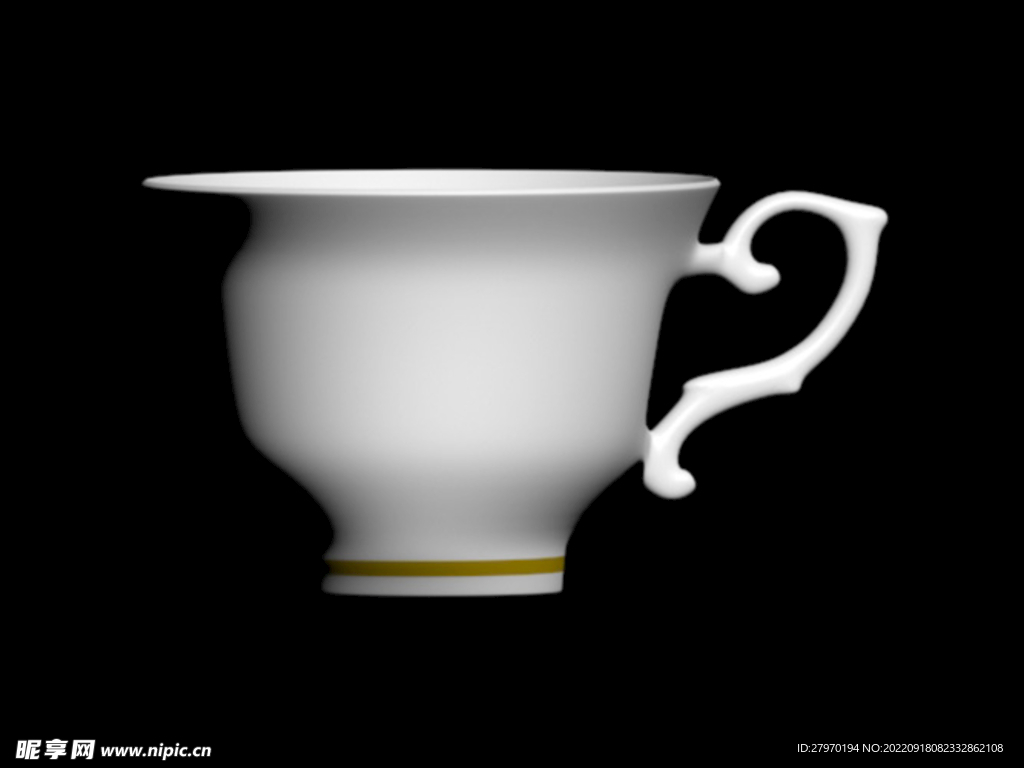 欧式咖啡杯3D模型