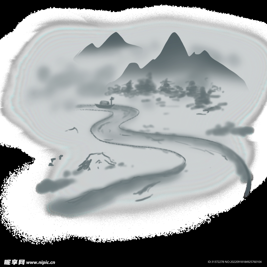 水墨山水素材图片