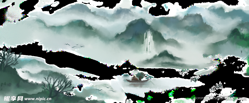  水墨山水素材图片